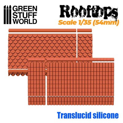 SILICONE MOLDS - ROOFTOPS 1/35 SCALE ( TILES STRAIGHT AND CIRCULAR - GREEN STUFF 2326